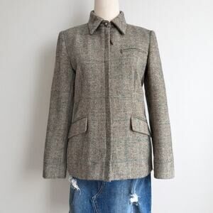 VTG Ralph Lauren Wool Herringbone Riding Jacket Equestrian Horse Button 10 Tweed